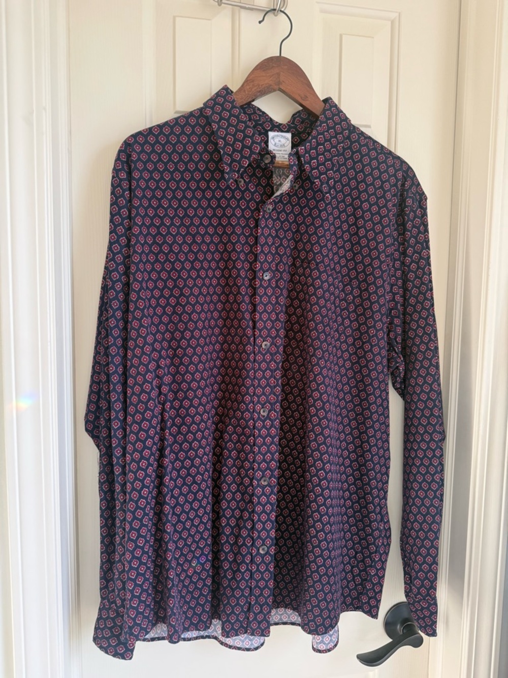 Banana Republic maroon and navy corduroy Button-Down Shirt
